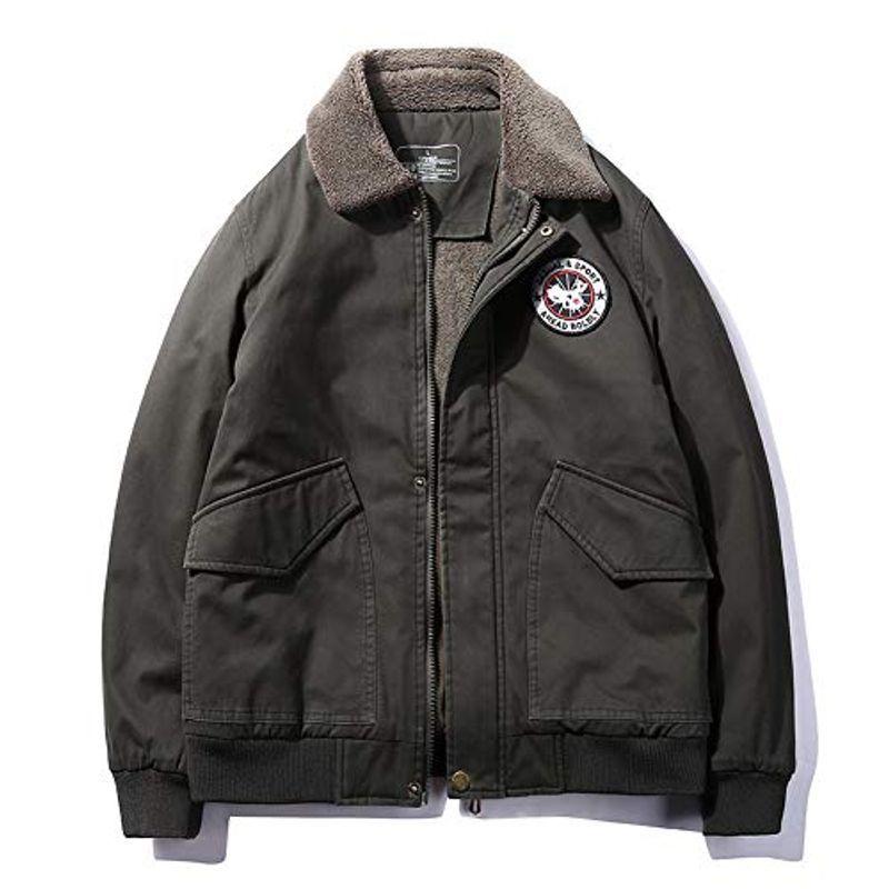 おすすめ フライトジャケット スタジャン 中綿 ジャケット ミリタリー メンズ Ma 1 ｔｉａｎｎ チーアン 裏起毛 冬 アウター 上着 ジャンパー コート アウター
