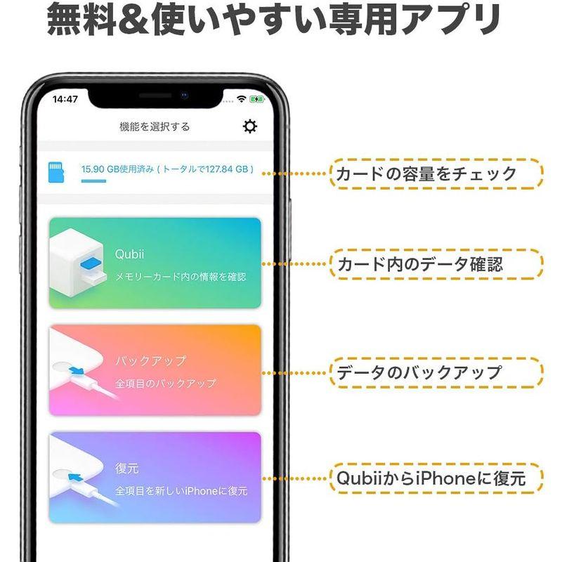 Maktar Qubii Pro ローズゴールド (microSD 128GB付) 充電しながら自動バックアップ iphone usbメモリ｜slow-lifes｜05