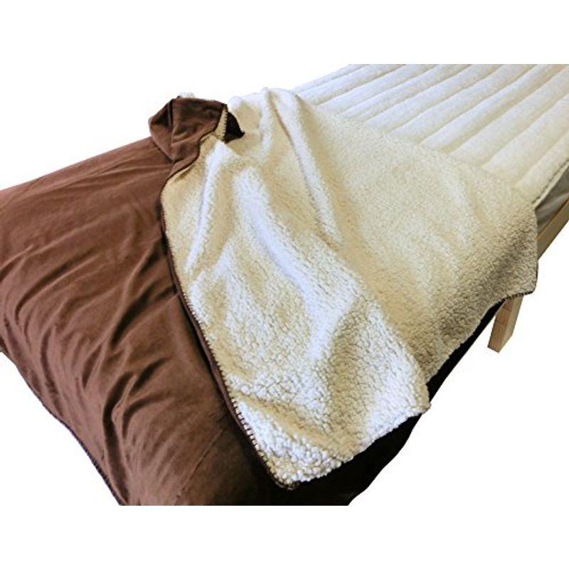 毛布 シングル リバーシブル 140×200cm フランネル＆シープボア