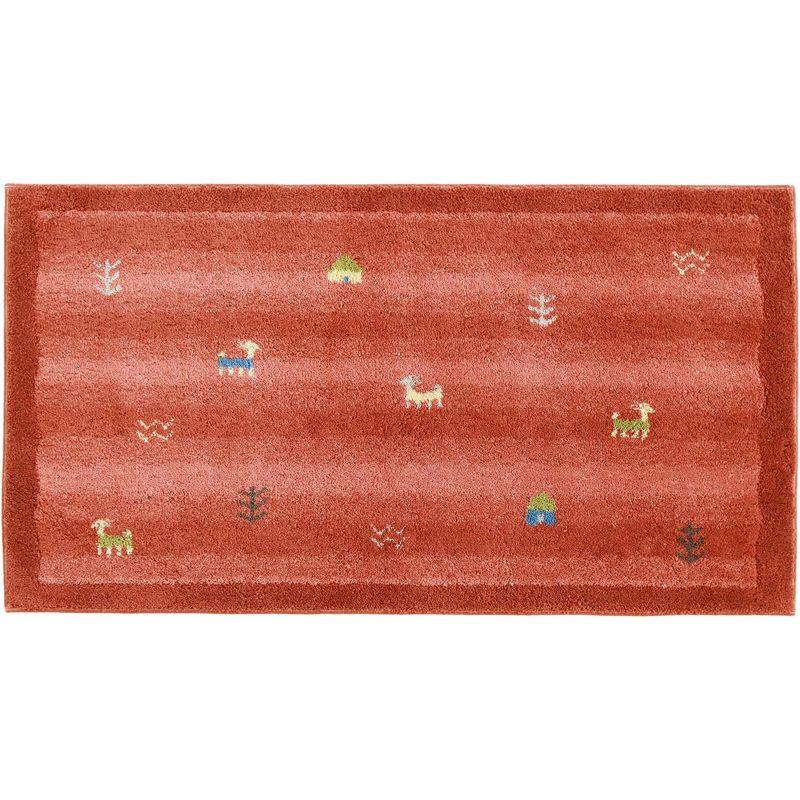 オカ(OKA) 玄関マット オレンジ 約60cm×110cm 洗える コーナー吸着 ギャベ 吸着 すべりどめ｜slow-lifes｜04