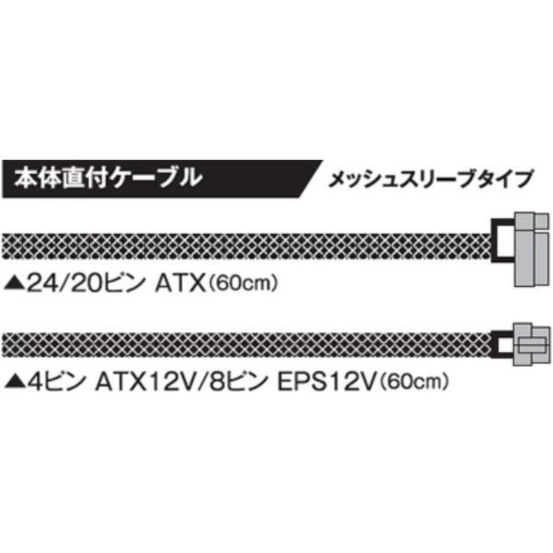 玄人志向 電源 KRPW-BKシリーズ 80PLUS Bronze 550W ATX電源 KRPW-BK550W/85+｜slow-lifes｜02