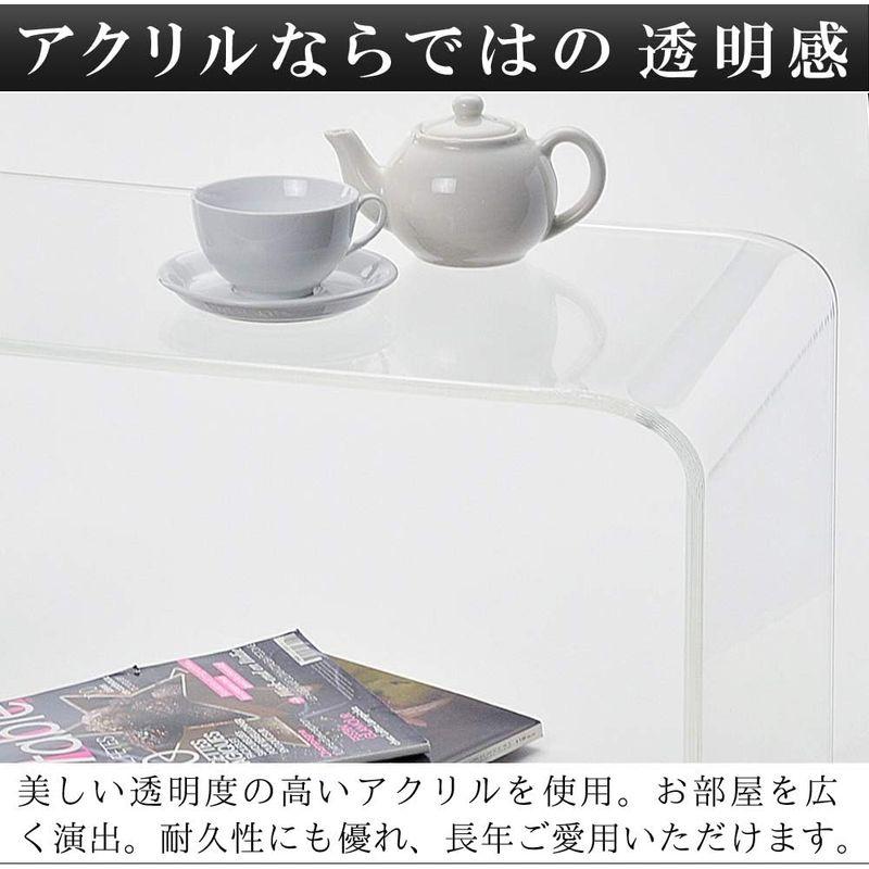 Kuai ローテーブル 全3色・3サイズ アクリル 透明 コーヒーテーブル センター テーブル 幅約80cm LLサイズ (クリアグリーン)｜slow-lifes｜02