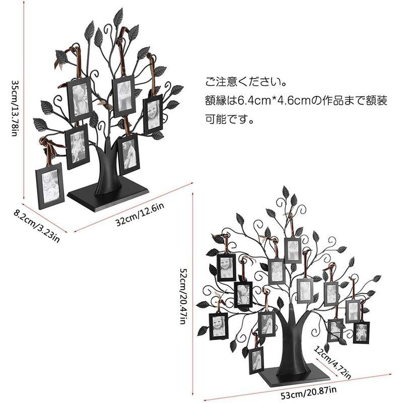 6個/12個フォトフレーム ツリー型写真立て ハンギング アイアン スタンド 写真ホルダー アンティーク アクセサリー 飾り物 インテリア｜slow-lifes｜05