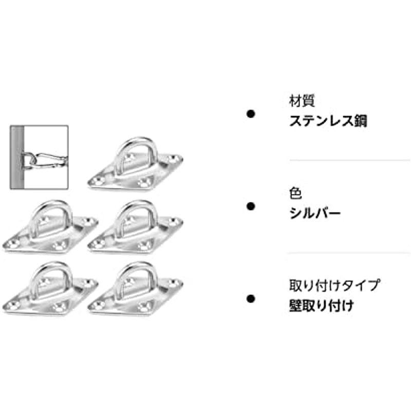 リッセイ パッドアイ ステンレス アイプレート 金具 m5 m8 強力 コンクリート 壁 フック タープ シェード 戸棚 取り付け用 固定金｜slow-lifes｜10