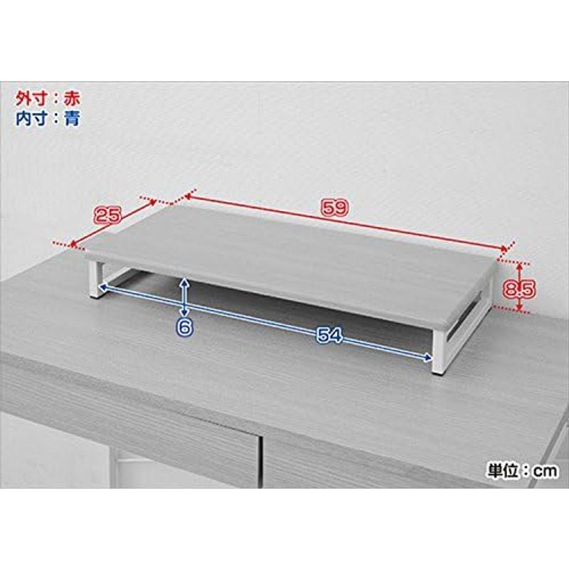 山善 モニター台 幅39×奥行25×高さ8cm コンパクト キーボード収納 PC台 組立かんたん ナチュラル/アイボリー DTS-3925(｜slow-lifes｜20