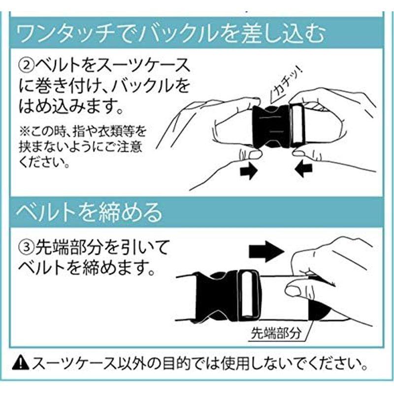 TSA ロック付き スーツケース ベルト (ネーム タグ 付き) ビッグスター柄 オレンジ×紺｜slow-lifes｜17