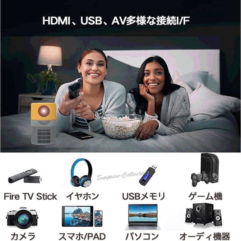 小型プロジェクター 1080P リモコン 100"スクリーン対応 Led 家庭用 ホームシアター リモコン HDMI USB AV｜slow-lifes｜03