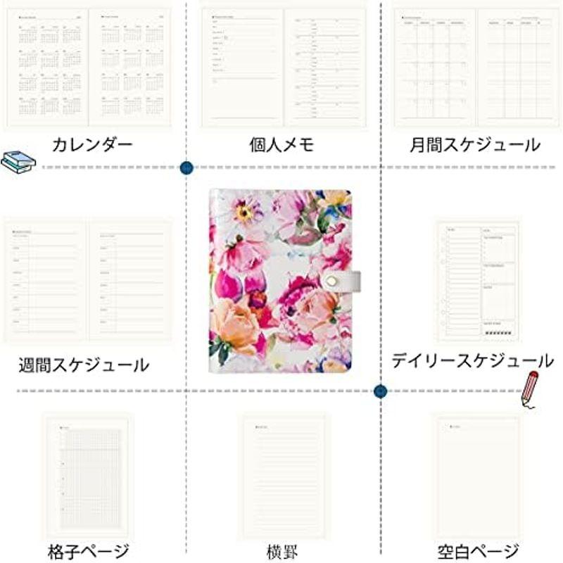 再生革 日記 旅行 リフィル式ノートシステム 手帳A5/A6ルーズリーフfilofax カスタマイズ月間週間ディリースケジュール6リングステ｜slow-lifes｜09