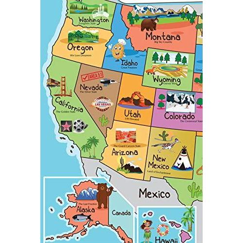 キッズ米国地図 ウォールポスター 13 19インチ アメリカ地図プレミアム紙 50アメリカ スローガンと画像付き A B07h4g6sl1 1221 Slow Life 通販 Yahoo ショッピング