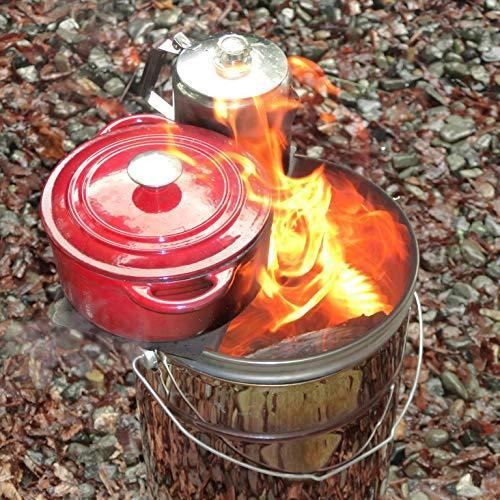 Liftoff ウッドガスストーブ 焚火缶 lペール缶 Susカバー クッキング天板つき 焚き火でオーロラ炎 A B08czflbgk 12 Slow Life 通販 Yahoo ショッピング
