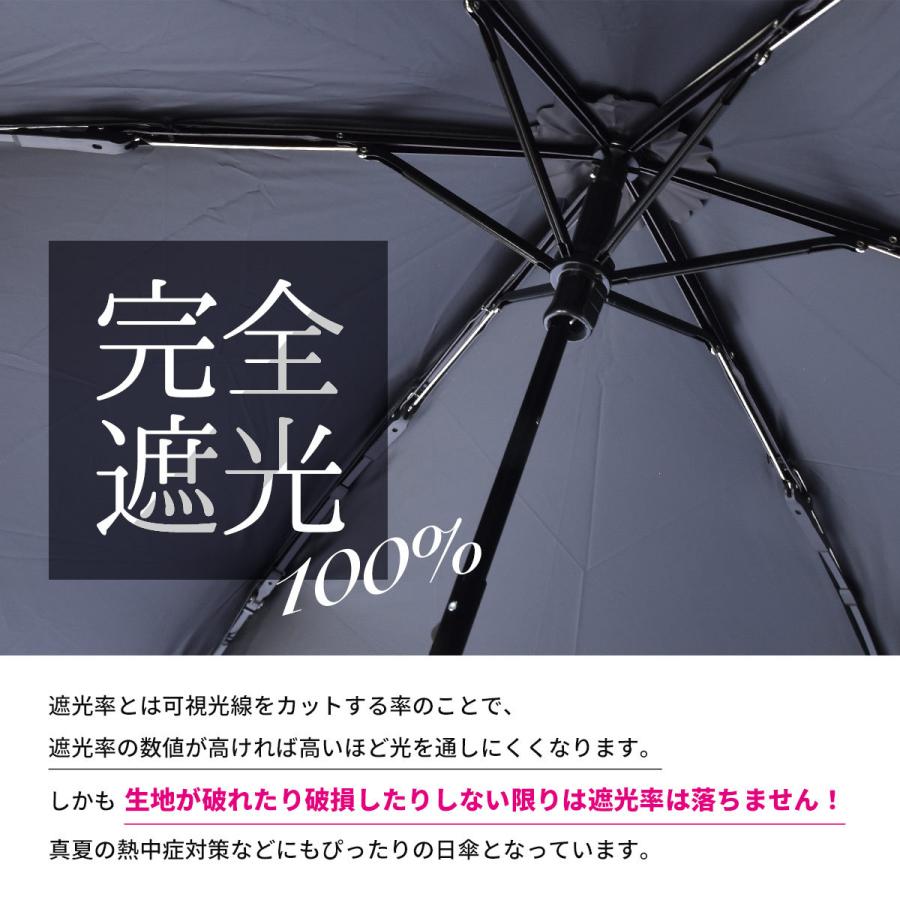 日傘 折りたたみ 完全遮光 晴雨兼用 軽量 折り畳み 撥水 バンブー 遮光