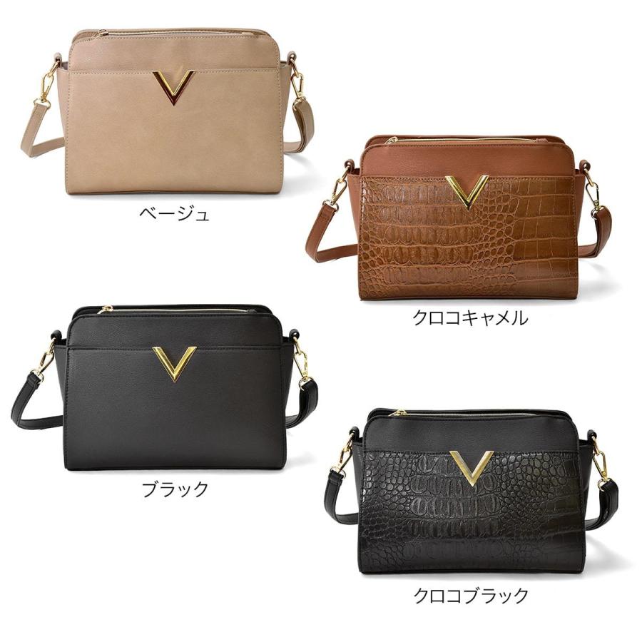 ショルダーバッグ レディース 斜めがけ クロコ型押し 韓国 大人