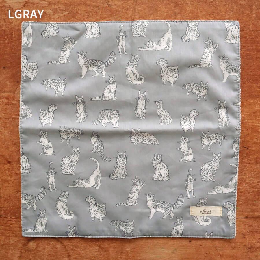 ハンカチリバティ LIBERTY ハンドタオル 猫 キャット レディース