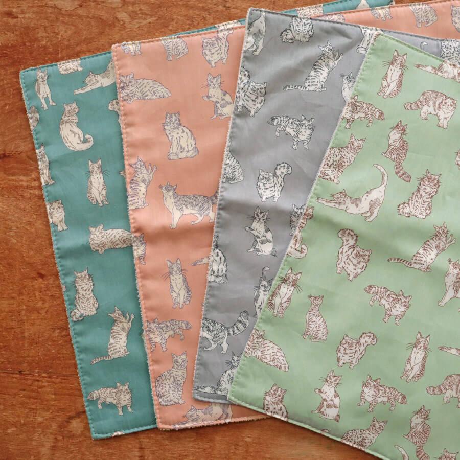 ハンカチリバティ LIBERTY ハンドタオル 猫 キャット レディース