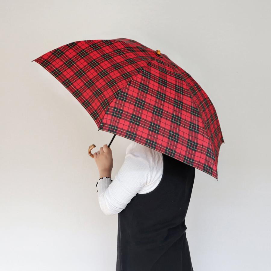 WAKAO ワカオ 日本製 バンブーミニ傘 雨傘 折りたたみ傘 チェック