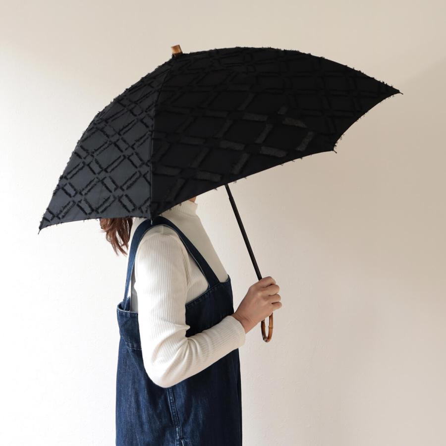 SUR MER 日本製 晴雨兼用 折りたたみ傘 ジャガード ダイヤ柄 雨傘 日傘