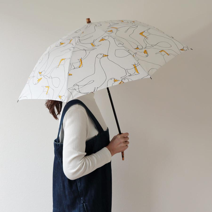 SUR MER 日本製 晴雨兼用 折りたたみ傘 アヒル柄 大 雨傘 日傘