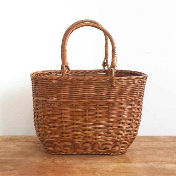 松野屋かごバック 松野屋(マツノヤ) アチョリ取手付バスケット四角 かご・バッグ