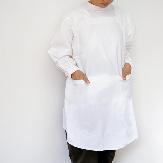 松野屋 日本製 かっぽう着 割烹着 エプロン レディース スモック 無地