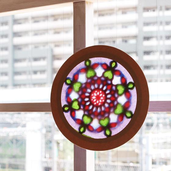 ローズウィンドウ フレーム 枠 薔薇窓 トランスパレント 折り紙 半透明