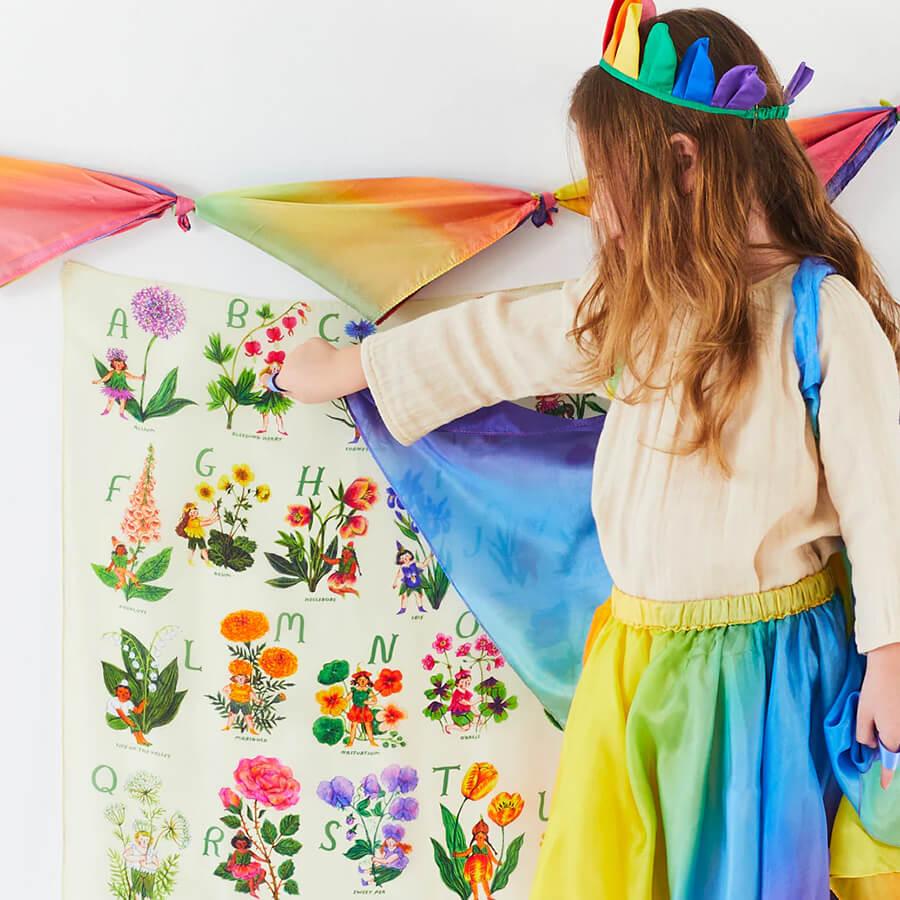 新品✨サラズシルク 4枚セット シルク スカーフ 知育 知育玩具 モンテッソーリ Sarah's Silks サラズシルク Fairy ABC Playsilk 布 おもちゃ 子供