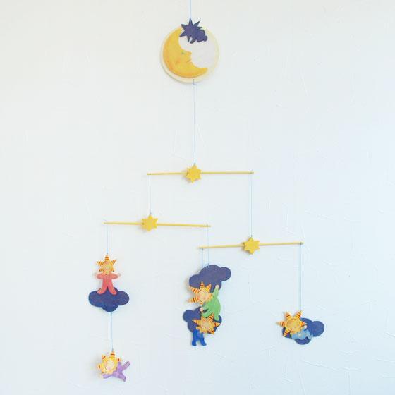 ドイツ Ostheimer オストハイマー 木製 モビール 星の子 北欧 赤ちゃん オーナメント 子供部屋 かわいい おしゃれ モビール