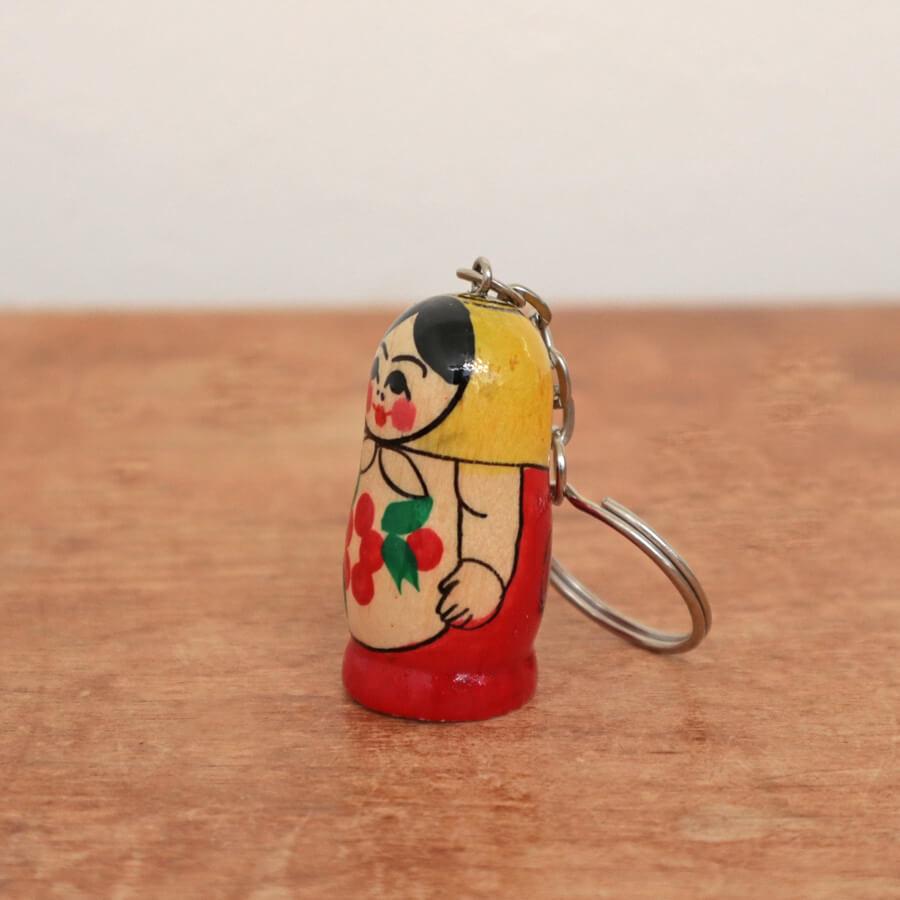 ロシア製 セミョーノフ産 マトリョーシカ キーホルダー 【木製