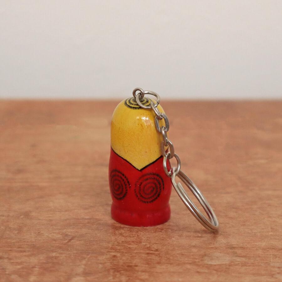 ロシア製 セミョーノフ産 マトリョーシカ キーホルダー 【木製