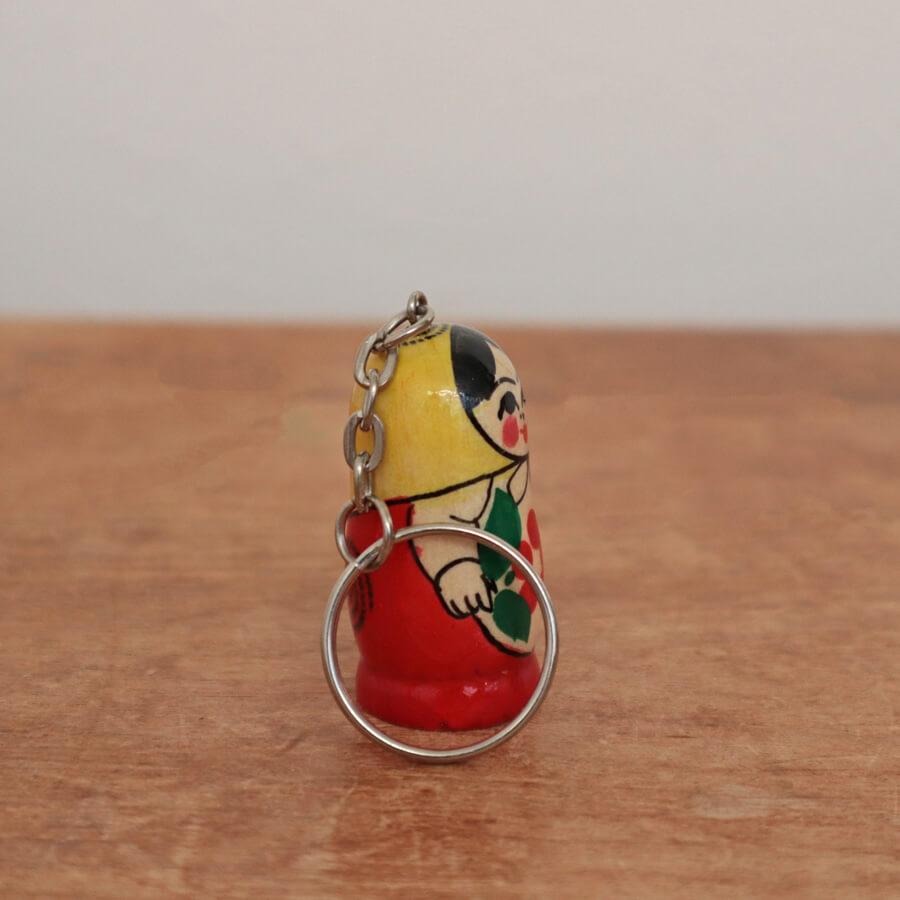 ロシア製 セミョーノフ産 マトリョーシカ キーホルダー 【木製