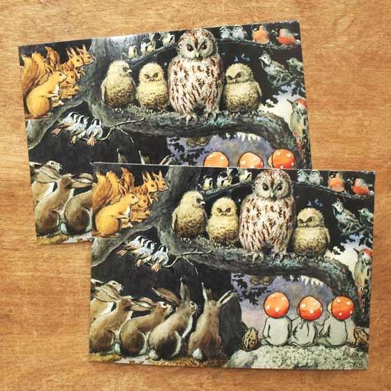 エルサベスコフ ポストカード 2枚セット もりのこびとたち 森の仲間 絵本作家 北欧 かわいい イラスト おしゃれ メール便対象品 Slow Works 通販 Yahoo ショッピング