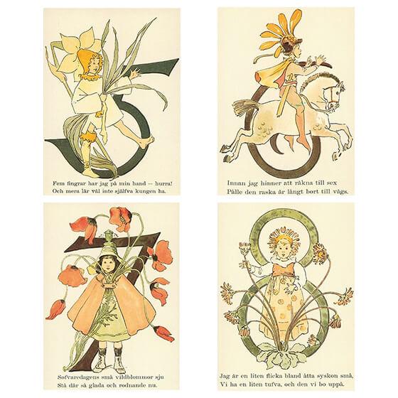 スウェーデン製 ポストカード 北欧 おしゃれ セット アート 花