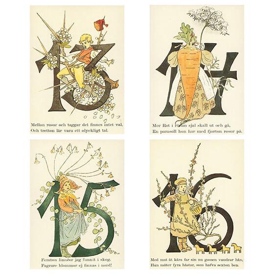 スウェーデン製 ポストカード 北欧 おしゃれ セット アート 花