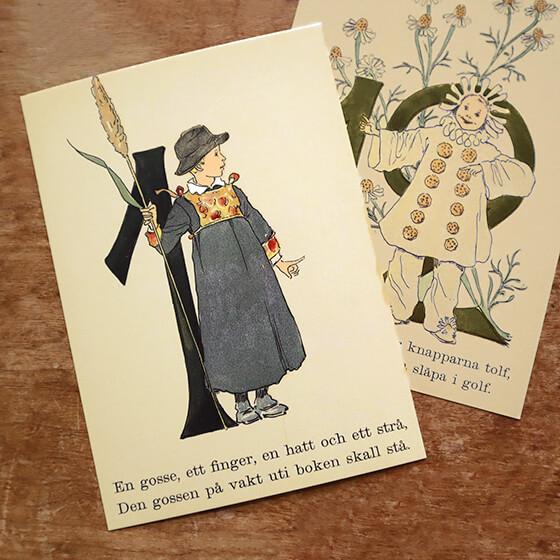 スウェーデン製 ポストカード 北欧 おしゃれ セット アート 花