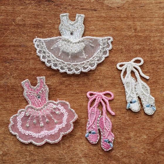ワッペン アイロン アップリケ バレエ バレリーナ 女の子 入園 入学