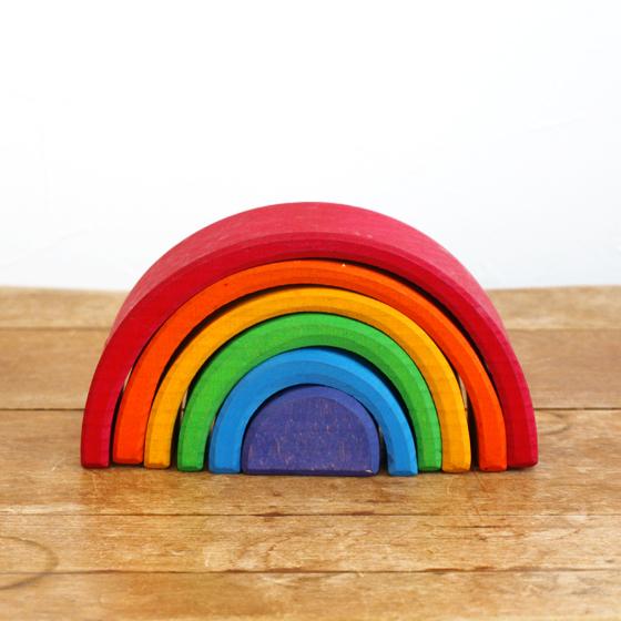 積み木 パズル スタッキングパズル 木製 おもちゃ アーチレインボー