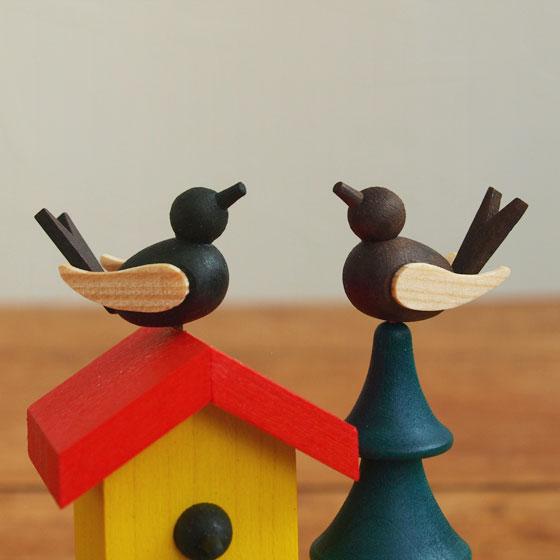 ドイツ製 木のバードコール飾り 鳥笛 オブジェ 木製 インテリア 雑貨