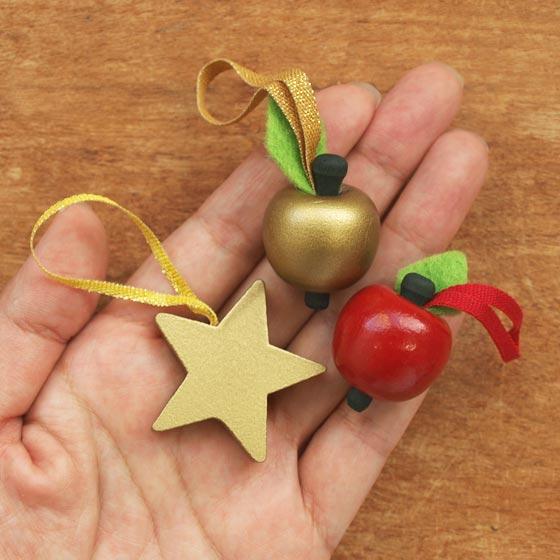 スウェーデン製 クリスマス オーナメント リンゴ 北欧 木製 ツリー
