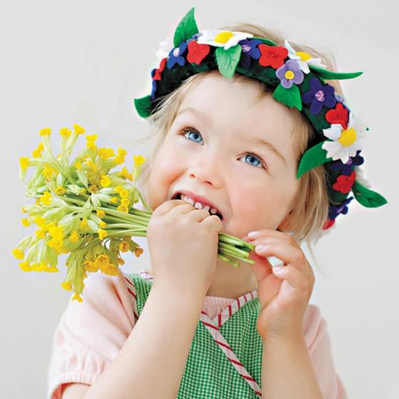 布おもちゃ 冠 フラワー 花冠 ヘッドドレス 誕生日 子供 女の子