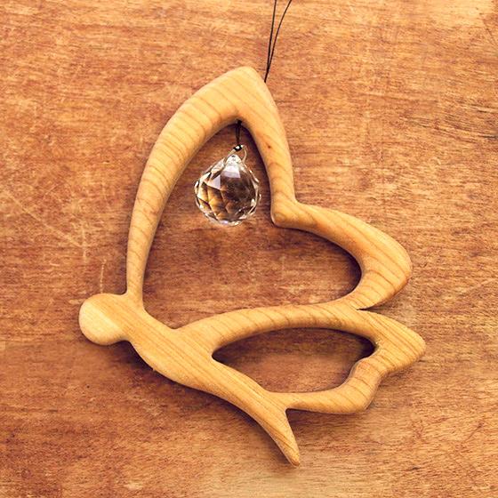 ドイツ製 モビール 蝶 北欧 サンキャッチャー 木製 赤ちゃん