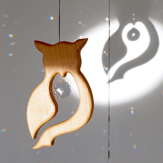 ドイツ製 モビール フクロウ 北欧 サンキャッチャー 木製 赤ちゃん