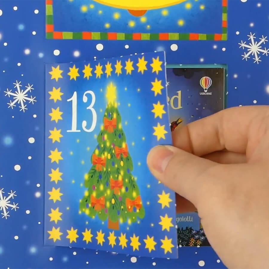 お値下げ！新品未使用　イギリス　アドベントカレンダー　ツリー イギリス Usborne出版 アドベントカレンダー 24冊の絵本付き ブルー