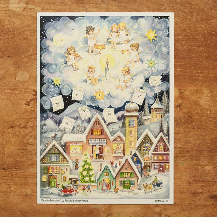 ドイツ製 アドベントカレンダー 回転式自立型 26枚のポストカードなり