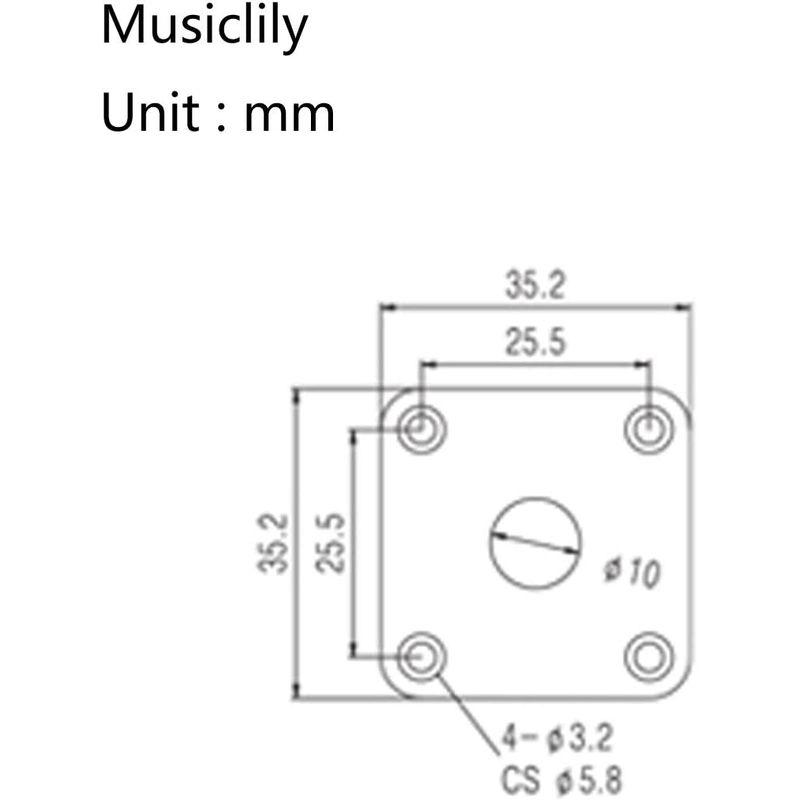 Musiclily 長方形 エレキギター用インプットジャックプレート ソケット 、ブラック 通販