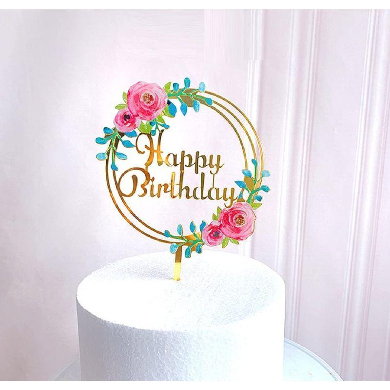 100 本物保証 ケーキ挿入カード 誕生日ケーキ飾り ケーキトッパー Happy パー ゴールドケーキトッパー 飾り付け お誕生日おめでとう Birthday ケーキナイフ Www Ellepiserramenti It