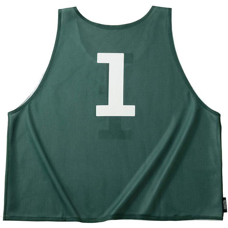 ATHLETIC MART ビブス(リバーシブル)1?12番 裏表前後ろ番号あり 12枚セット収納メッシュランドリーバッグ付 緑グリー 
