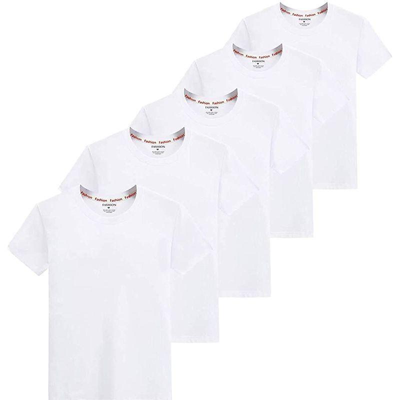 インナーシャツ メンズ 肌着 ５枚組 綿100 半袖 クルーネック Tシャツ 防菌防臭 白 黒 クセになる肌触り 無地 ホワイト 2x 国内配送