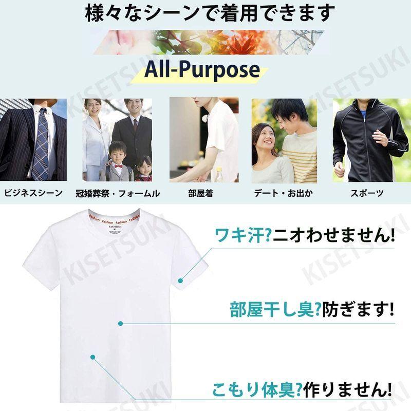 インナーシャツ メンズ 肌着 ５枚組 綿100 半袖 クルーネック Tシャツ 防菌防臭 白 黒 クセになる肌触り 無地 ホワイト 2x 国内配送