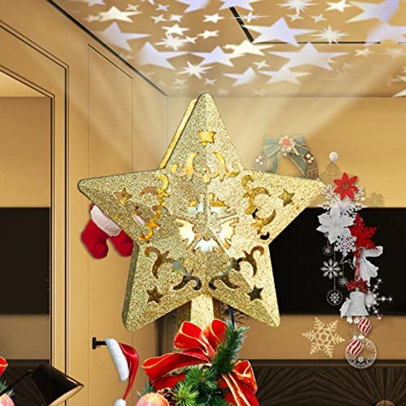 世界の クリスマスツリー オーナメント トップ スター 星 飾り 20cm ゴールド