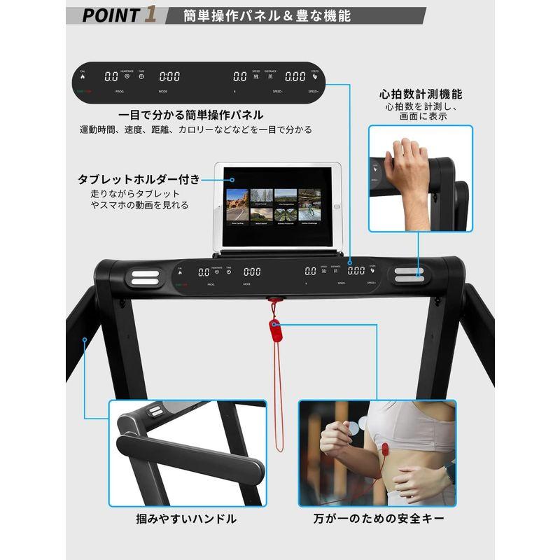 ［即日発送］ RITFIT ルームランナー 家庭用 静音 ランニングマシン 2023年最新型 電動ウォーキングマシン 組み立て不要 時速1-12km 安全 【ZYX6443090248】(23319円)