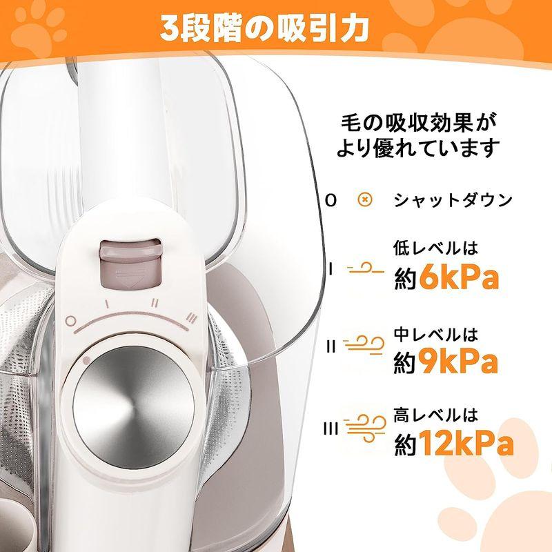  ZOING 3.2L大容量 ペット用バリカン ペットグルーミングセット 1台5役犬猫美容器キット 抜け毛を自動吸引 吸引力三段階調整 大容量